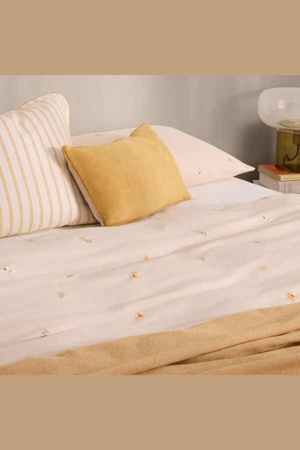 Textura Housse de couette brod&eacute;e nude