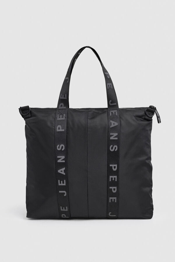 Pepe Jeans Tote bag detalles asas  negro