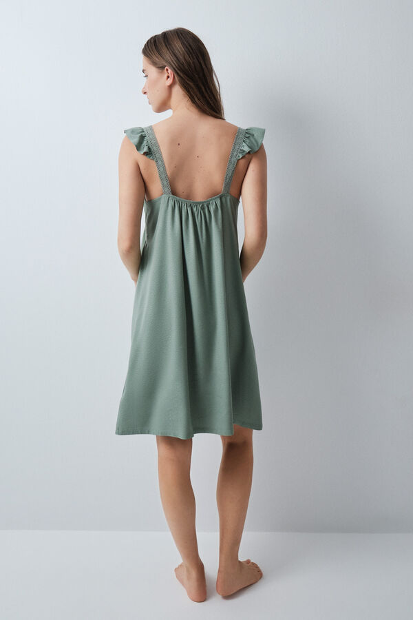 Women'secret Nuisette midi &agrave; bretelles verte beige