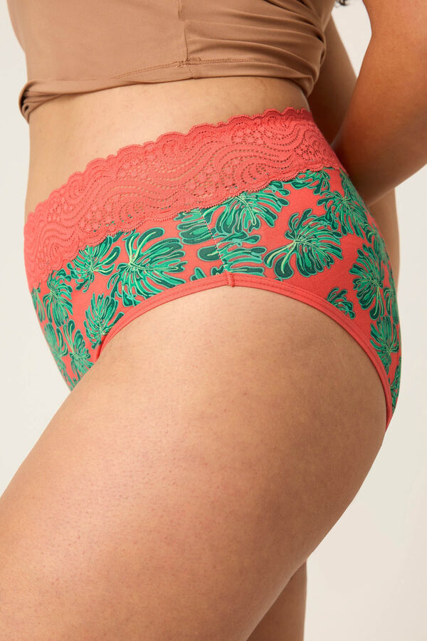 Womensecret Lush Crush high-rise bamboo lace period panties – heavy or overnight absorption imprimé