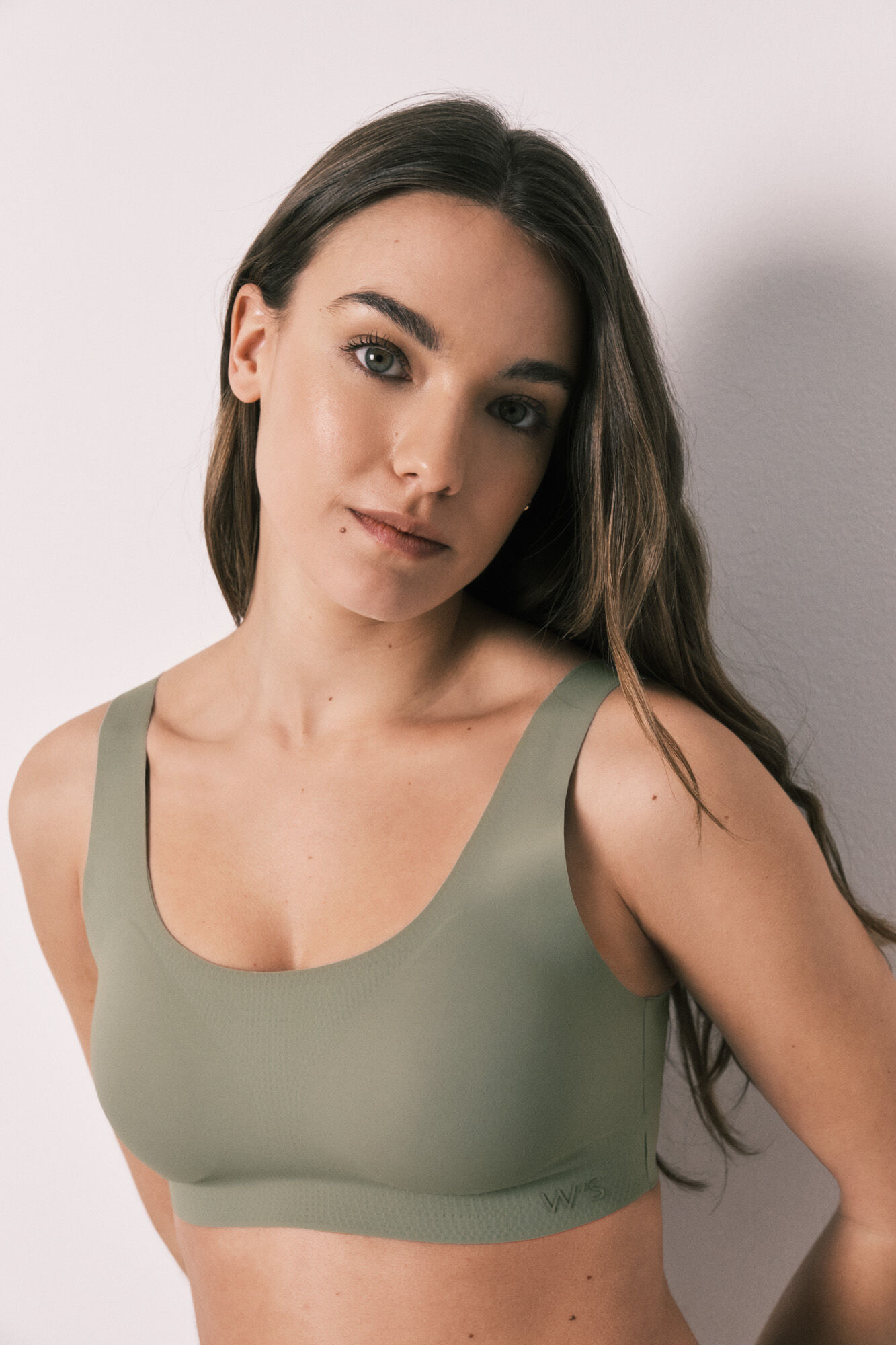 Women'secret Top liso microfibra clean cut kaki