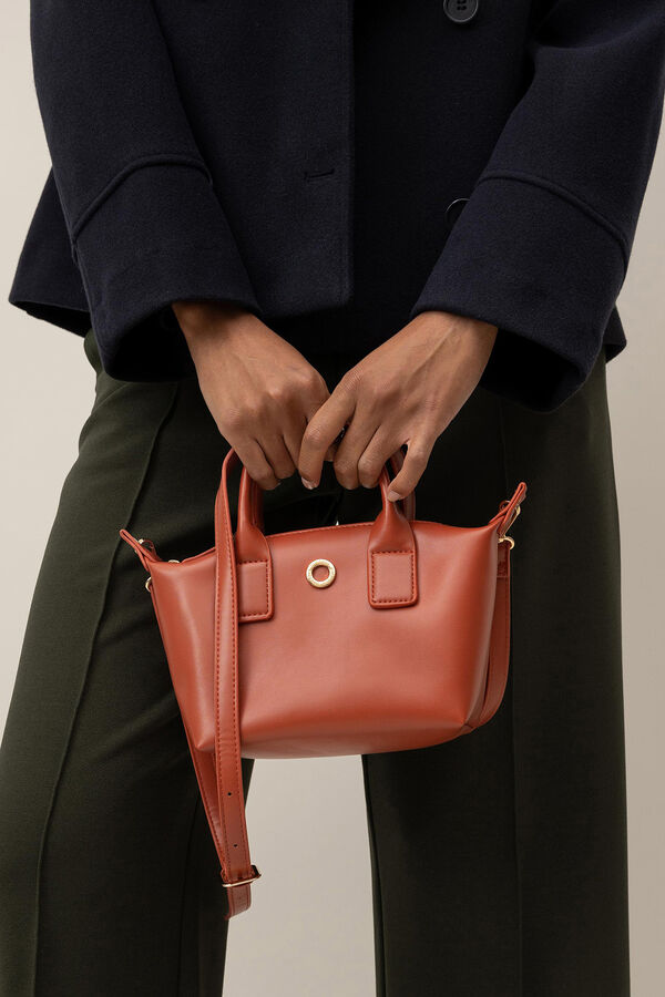 Vilanova Bolso de Mano Efecto Piel Suave naranja