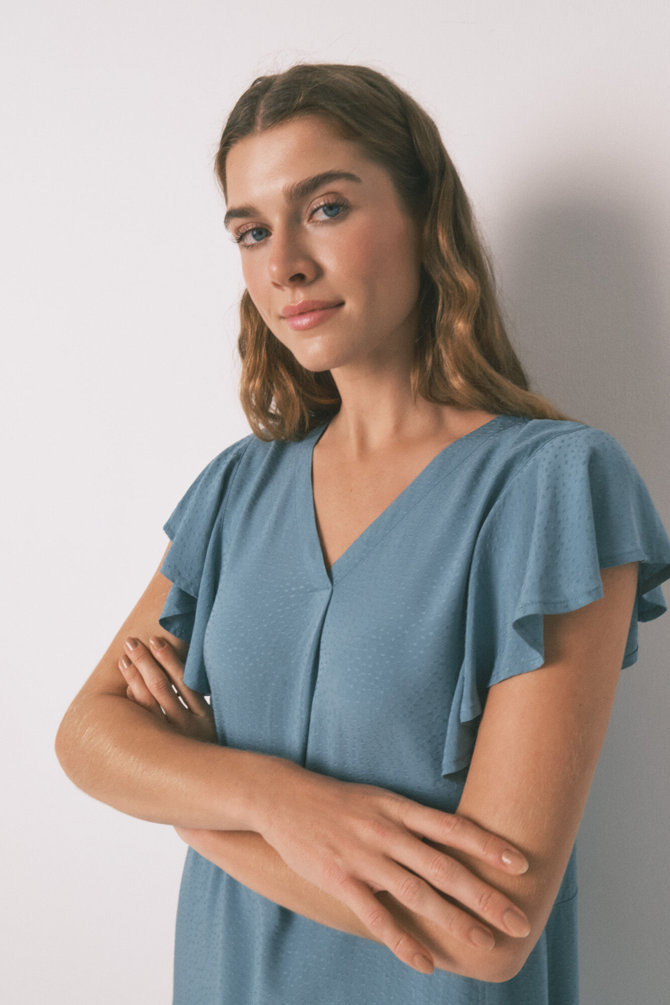 Women'secret Loose green floral midi nightgown