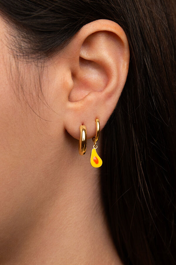 Womensecret Single Avocado gold-plated silver avocado hoop earring mit Print