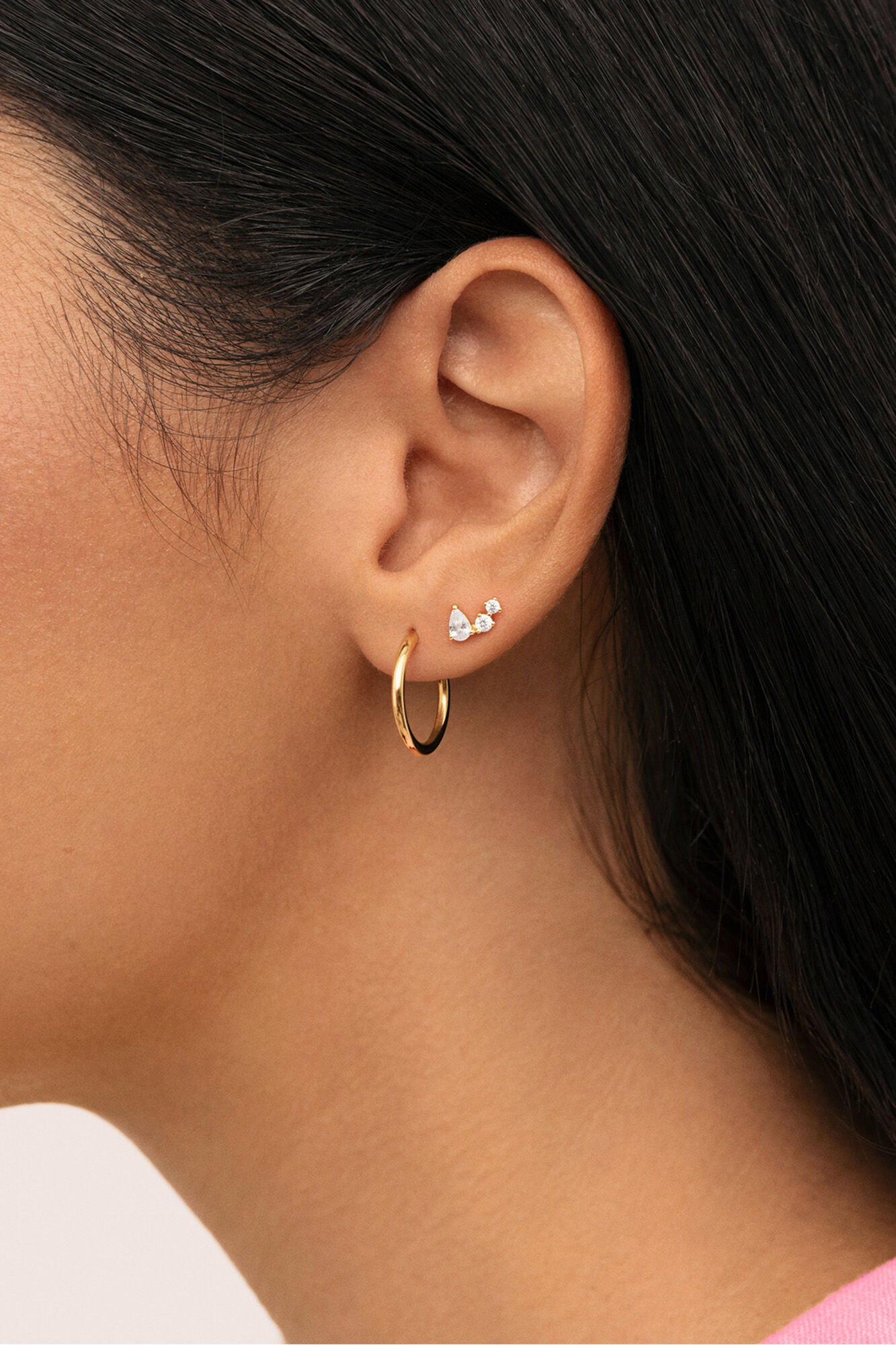 Singularu Pendiente Suelto Celeste Plata Ba&ntilde;o Oro