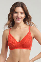 DIM Sujetador sin aros de encaje floral Daily Dentelle naranja