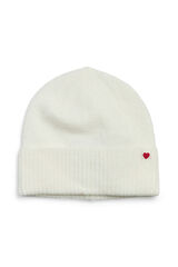 Pieces Gorro punto cl&aacute;sico coraz&oacute;n dobladillo gris