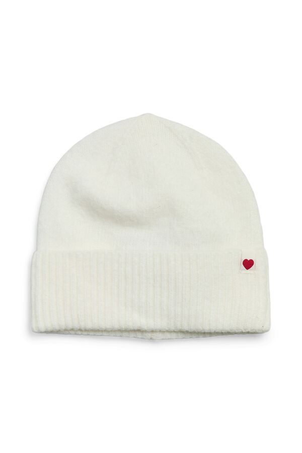 Pieces Gorro punto cl&aacute;sico coraz&oacute;n dobladillo gris