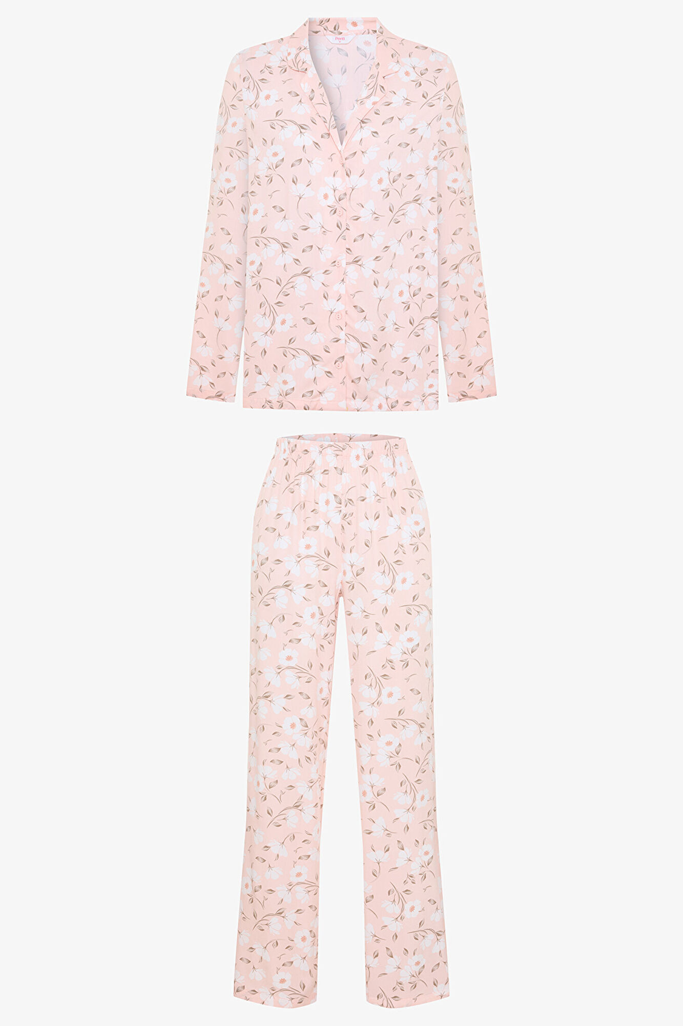 Penti Conjunto de pijama de manga larga con cuello camisero y estampado floral Ellie.