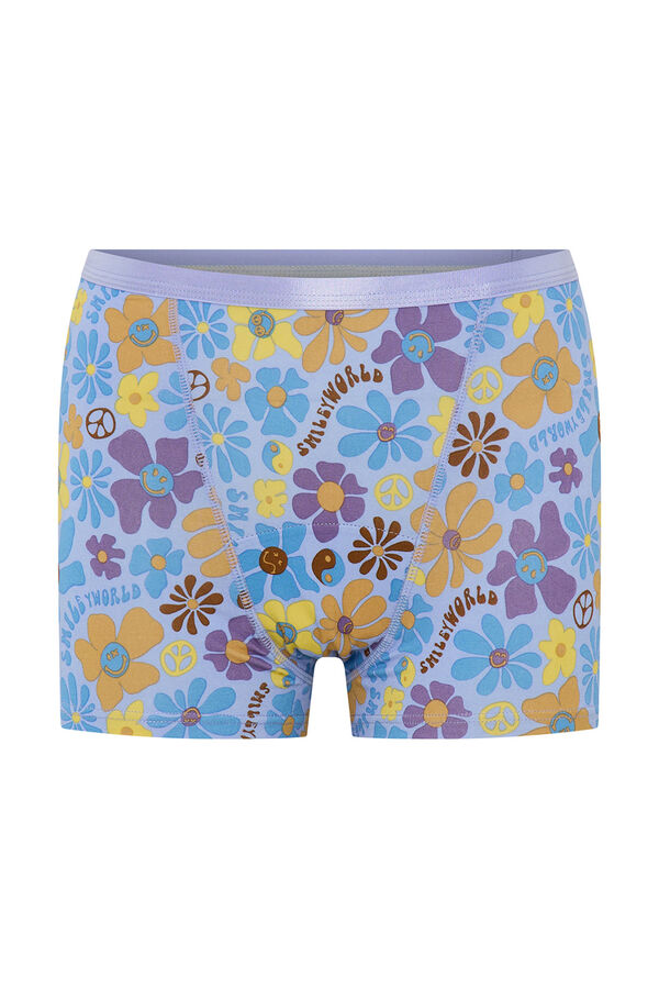 Modibodi SmileyWorld&reg; Bamboo Menstrual Shorts Heavy Flow Blue Print