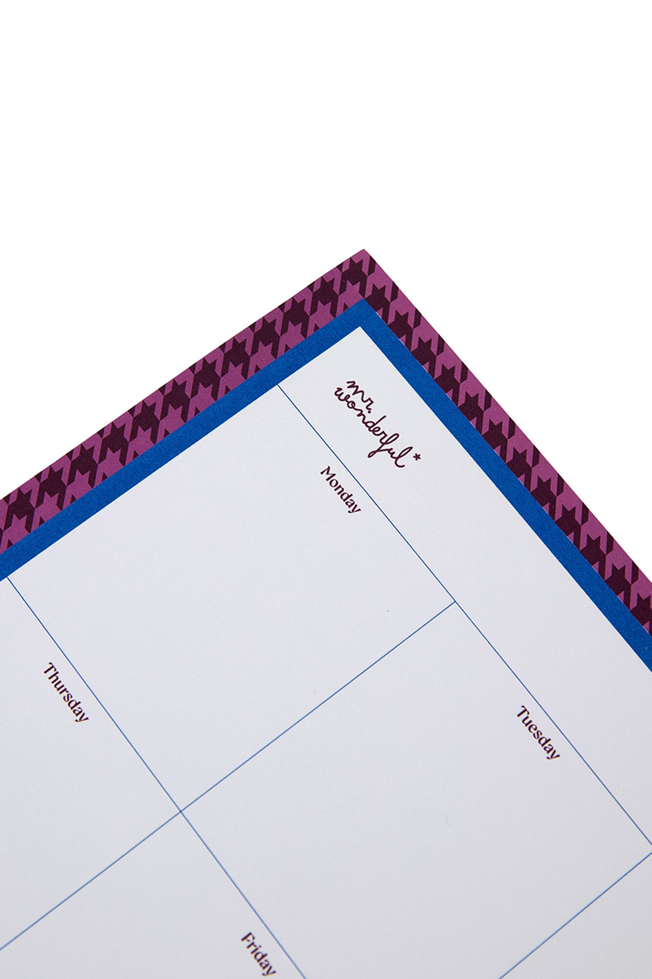 Mr. Wonderful Planificador semanal de sobremesa - Pata de gallo