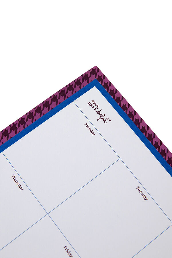 Mr. Wonderful Weekly Desktop Planner - Houndstooth printed