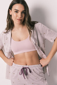 Women'secret Pyjama chemise &agrave; rayures en coton Grogu