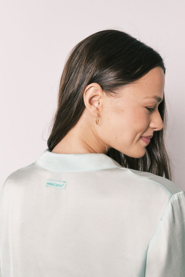 Women'secret Green satin classic long pyjamas green