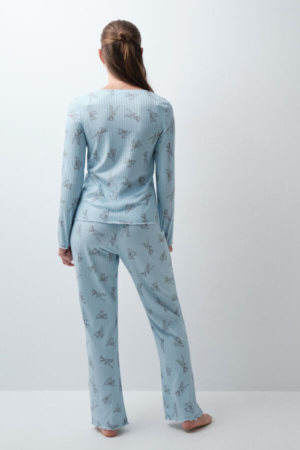 Women'secret Pyjama long soft touch bleu bleu