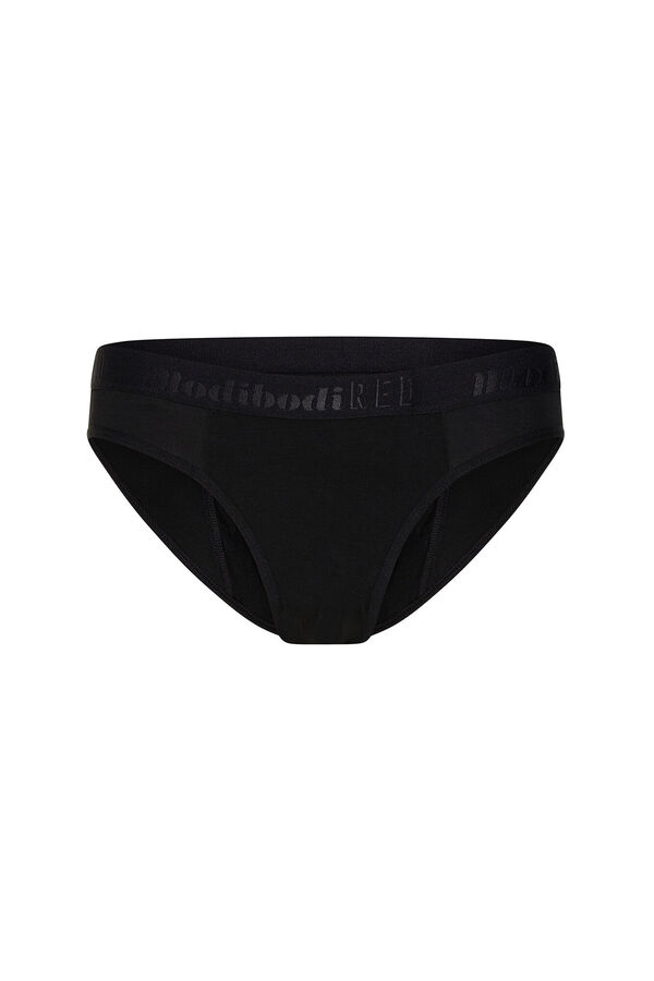 Womensecret Teen hipster black organic cotton period panties - maxi absorbency noir