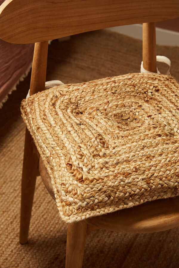 Calma House Cojín de silla de yute Ural nude