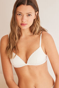 Womensecret Charming Triangle bra with ivory lace padding beige