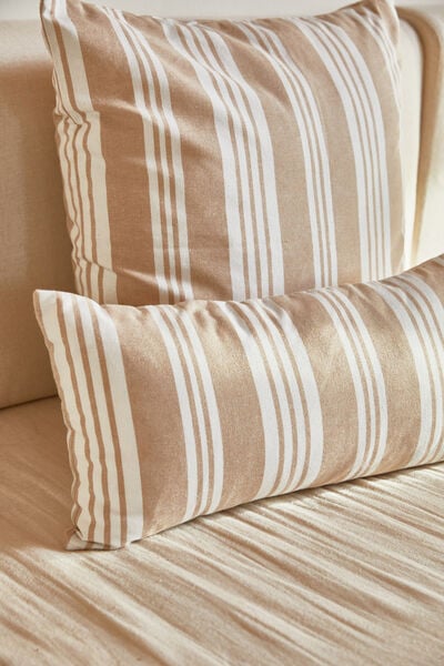 Womensecret Malgrat beige striped cushion cover marron