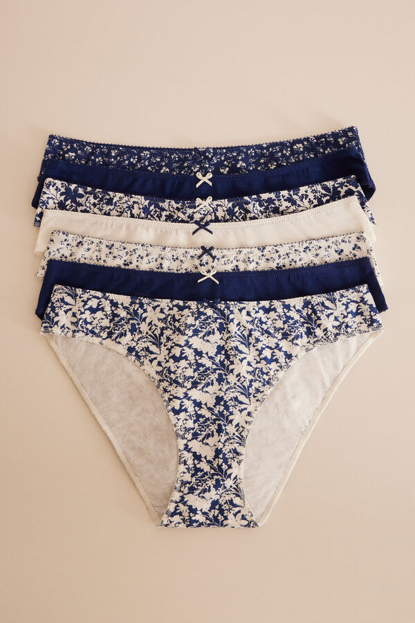 Womensecret 7-pack navy blue cotton panties blue