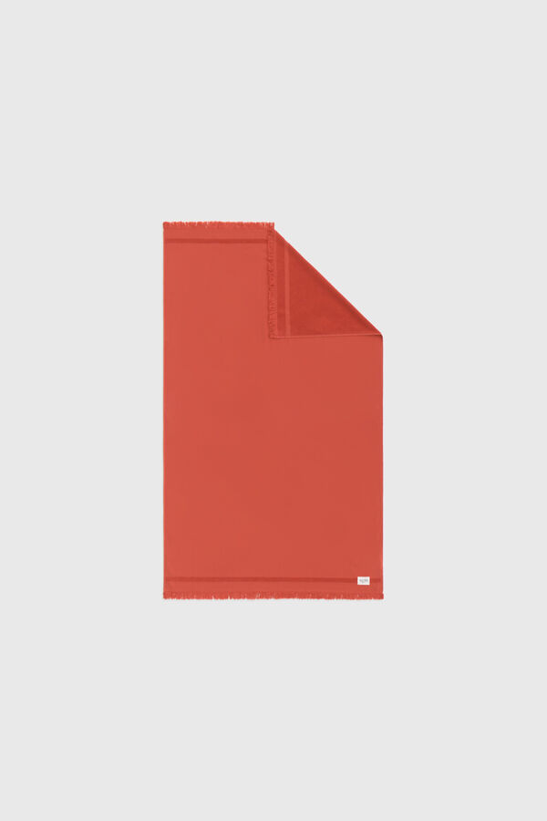 Textura Strandtuch aus Web- und Frotteestoff Rot