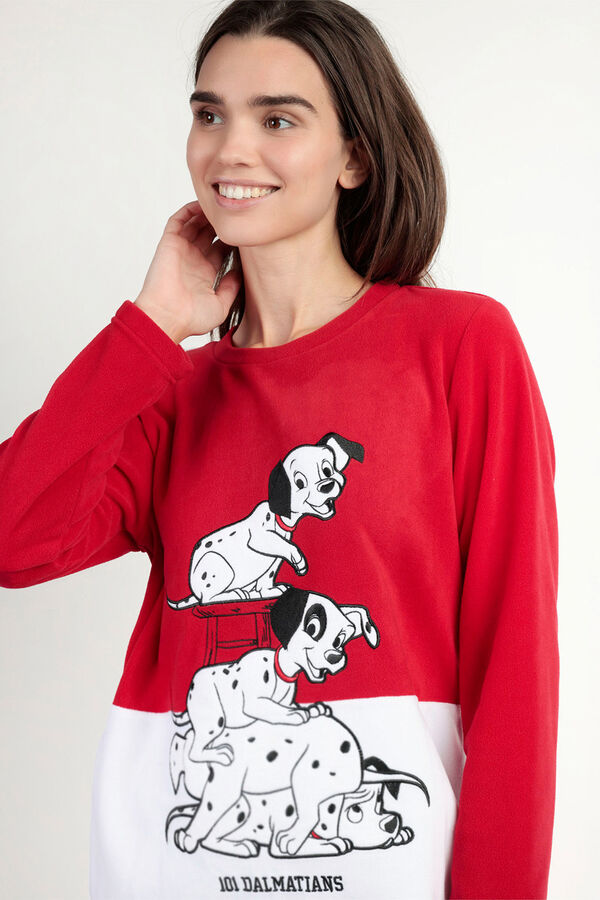 Admas Pijama comprido micropolar 101 Dálmatas para mulher vermelho