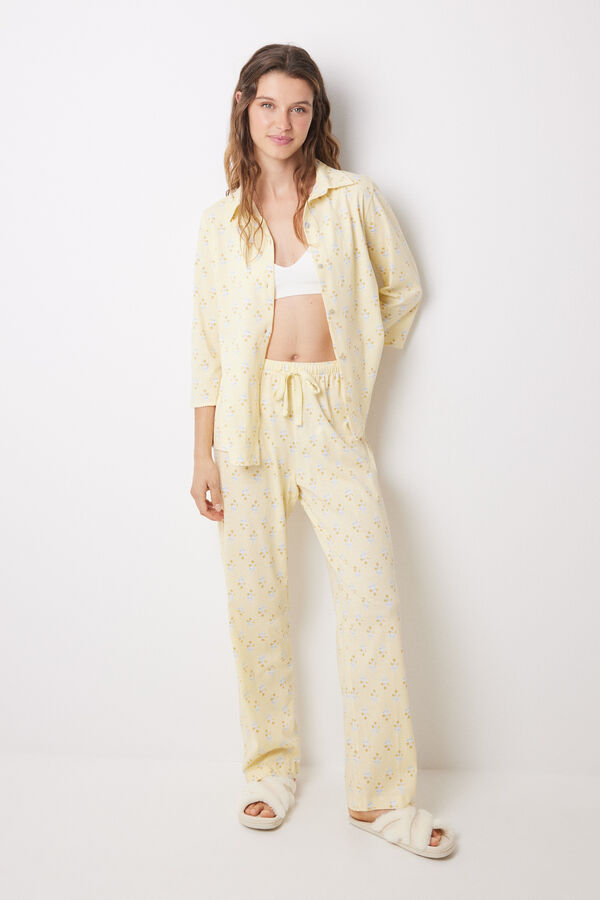 Womensecret Allover-Hemdpyjama aus Baumwolle mit Blumen mit Print