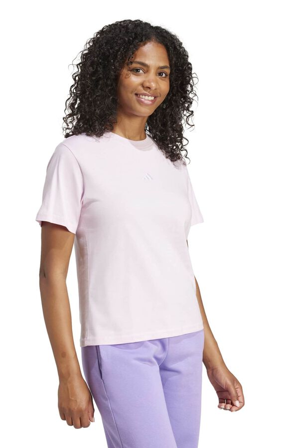 Adidas Camiseta algod&oacute;n logotipo peque&ntilde;o rosa