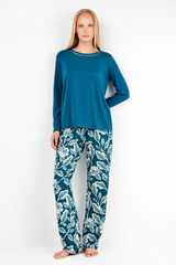 Gisela Contrast trouser pyjamas set mit Print