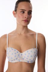 Penti Sujetador push-up aros encaje floral marfil