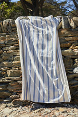 Calma House Toalha de praia Savina azul riscas azul