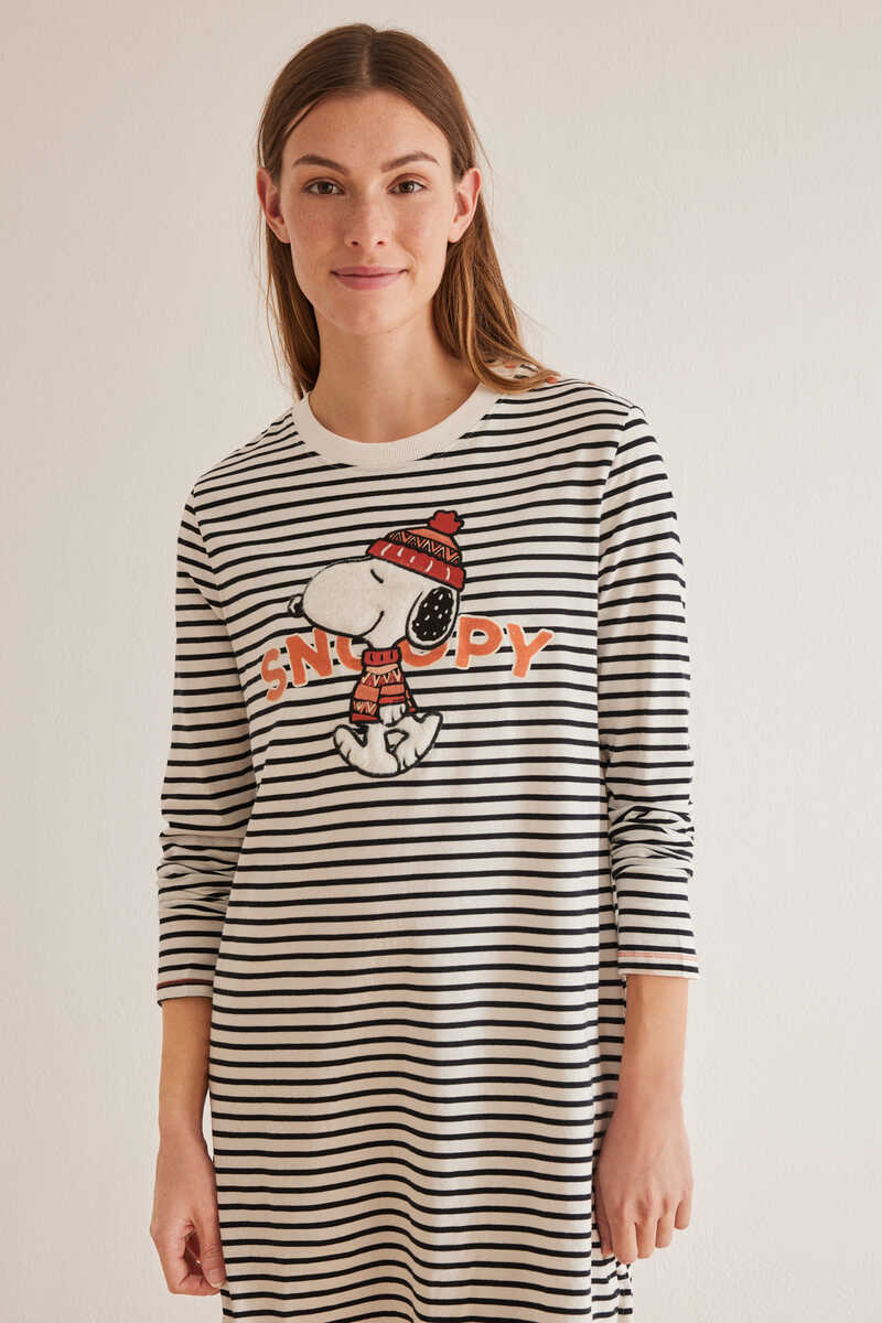 Streifen Snoopy und | WomenSecret 100 | Baumwolle Homewear Nachthemd % Pyjamas