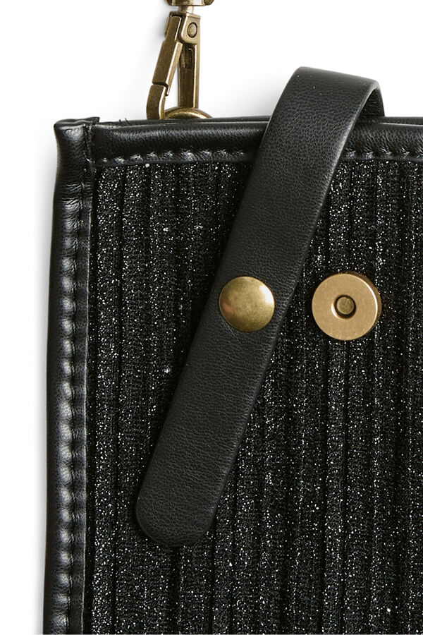 Pieces Minibolso Bandolera M&oacute;vil negro