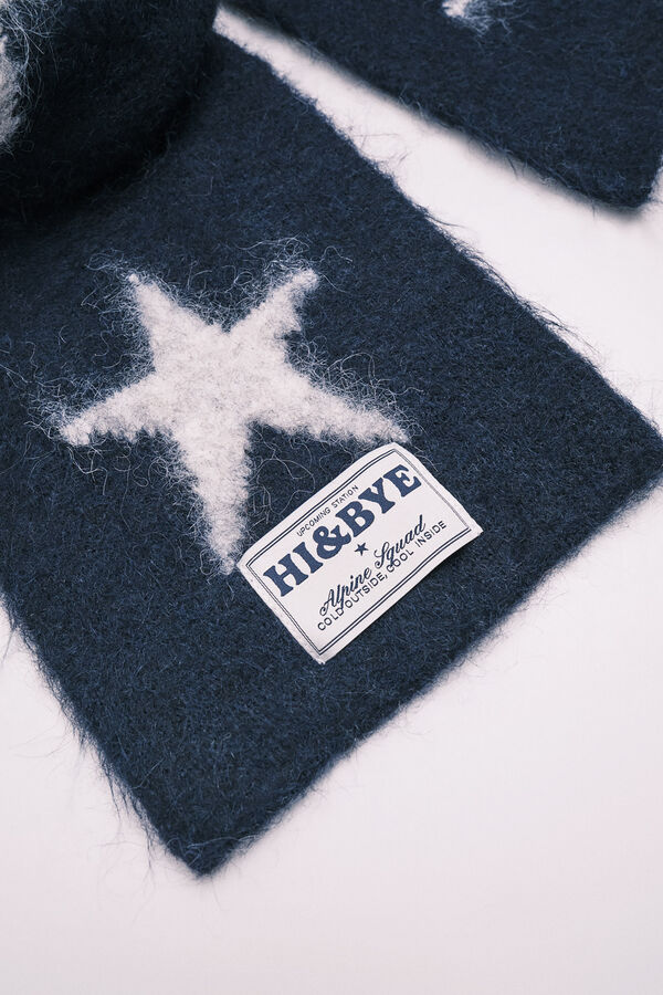 HI&BYE Foulard &eacute;toiles bleu marine bleu