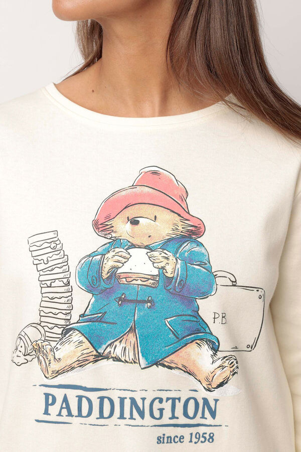 Admas Pijama largo estampado Paddington para mujer beige