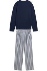 Tommy Underwear Men's striped long sleeve pyjamas blue
