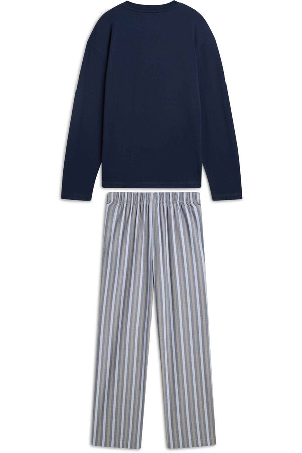 Tommy Underwear Men's striped long sleeve pyjamas blue