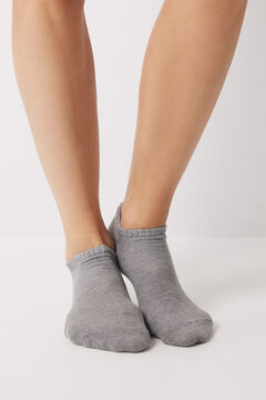 Womensecret Pack 3 calcetines cortos grises lurex gris