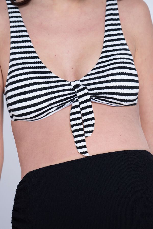 Ohma! Gestreifter Umstandsbikini mit Texturmix mit Print