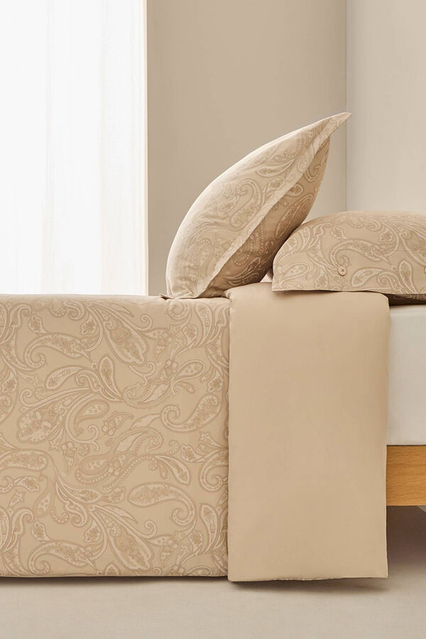 Textura Funda n&oacute;rdica de sat&eacute;n estampada kaki