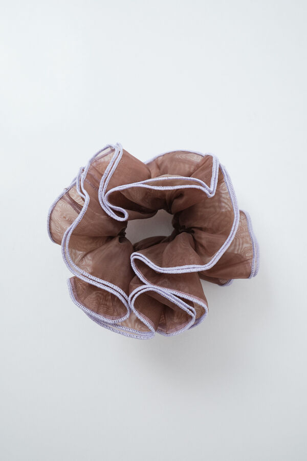 Women'secret Brown curly scrunchie nude
