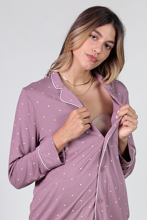 Womensecret Maternity pyjama set with hearts printed