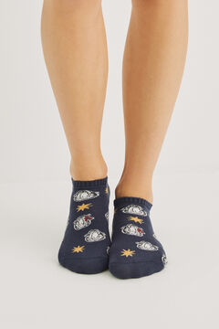 Womensecret Garfield cotton short socks blue
