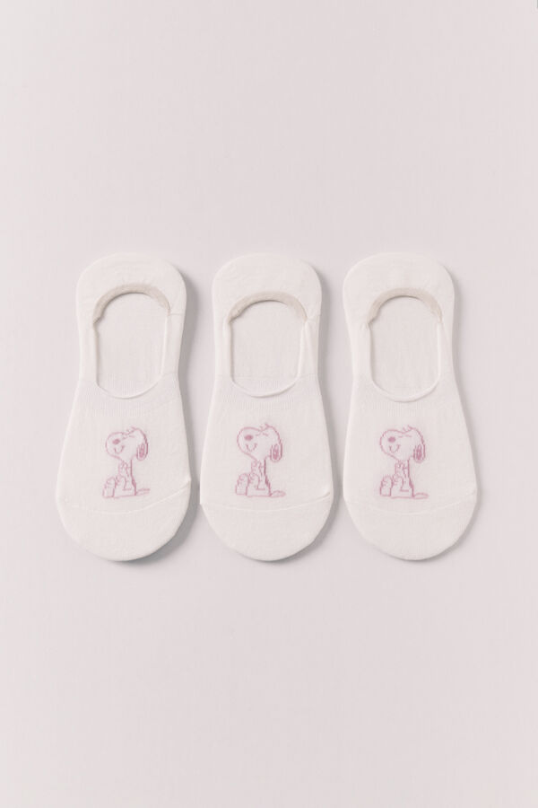 Women'secret Snoopy print 3-pack no-show socks grey
