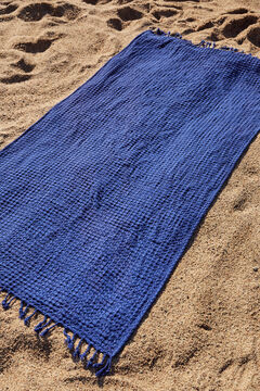Womensecret Toalla de playa de algodón azul eléctrico Ola azul