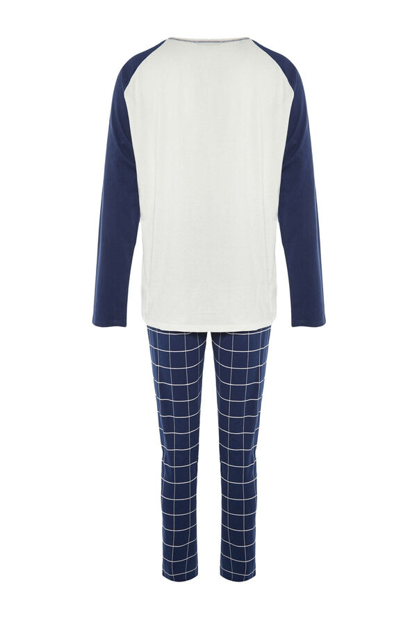 Trendyol Conjunto de pijama xadrez regular fit azul marinho  azul
