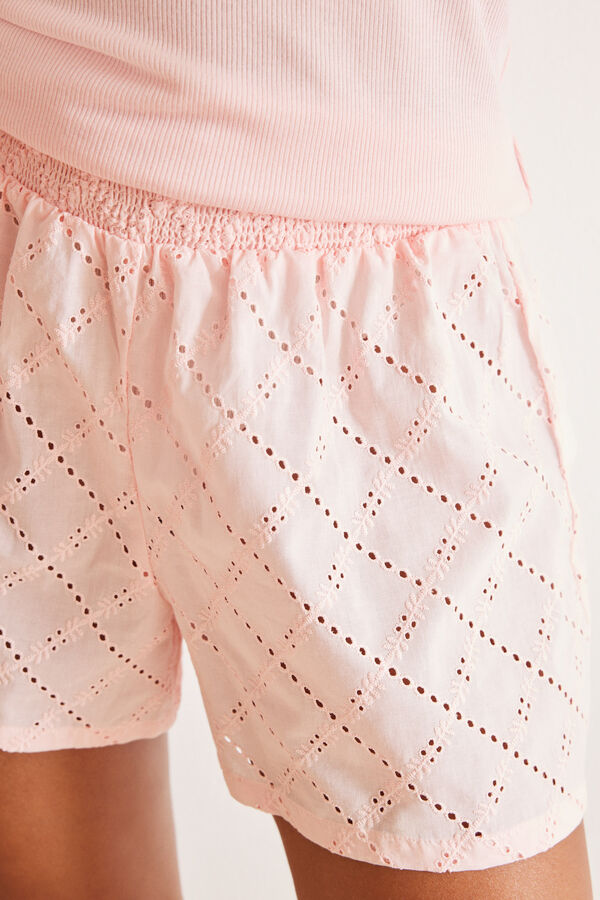 Womensecret Pijama corto 100% algodón rosa rosa