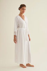 Promise Long satin kimono robe Bež