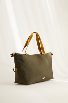 Womensecret Reversible nylon gym bag in mustard and olive green  green