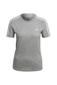 Womensecret Camiseta Adidas Essentials Slim 3 bandas gris